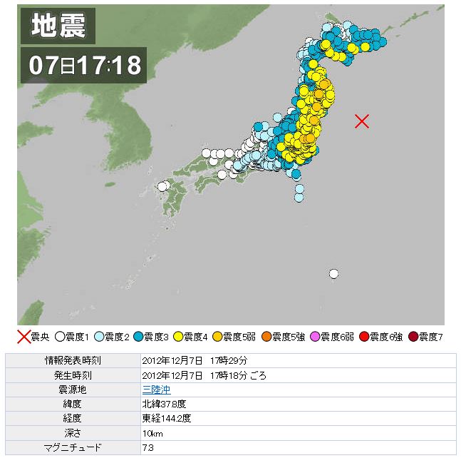 気象庁の地震情報